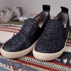 Black Glitter Slip-On Sneaker